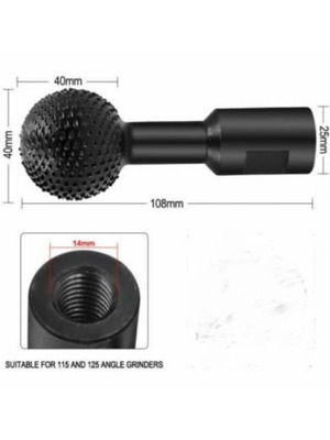 Rotary wood rasp ball for 115 mm and 125 mm angle grinder new