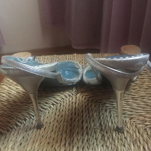Esthissis silver sandals used, size 38