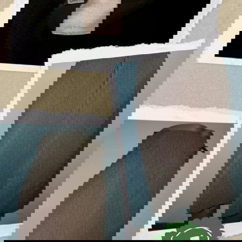 Ελαστική φούστα με φόδρα και ψηλή μέση, καφέ ριγέ, σαν καινούργια