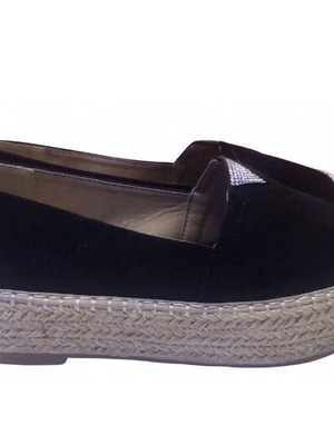 Black espadrilles with rhinestones new, size 37
