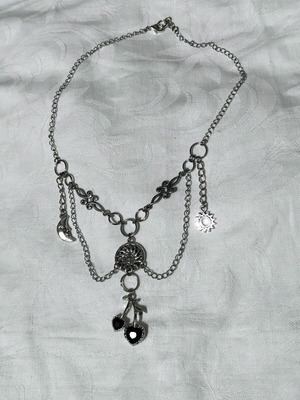 Whimsy Sun & Moon Necklace with Steel Chain