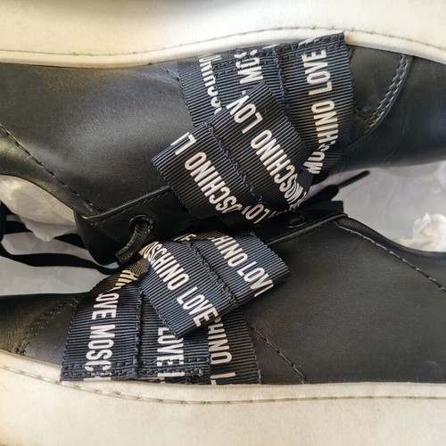 Love Moschino women's black and white sneakers like new