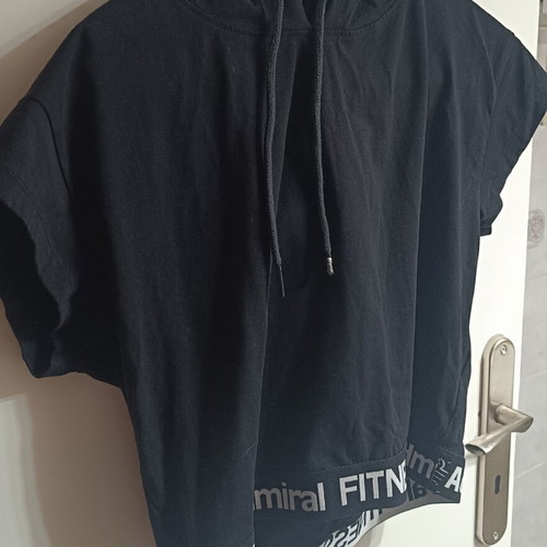 Admiral women's crop hoodie black new, size L