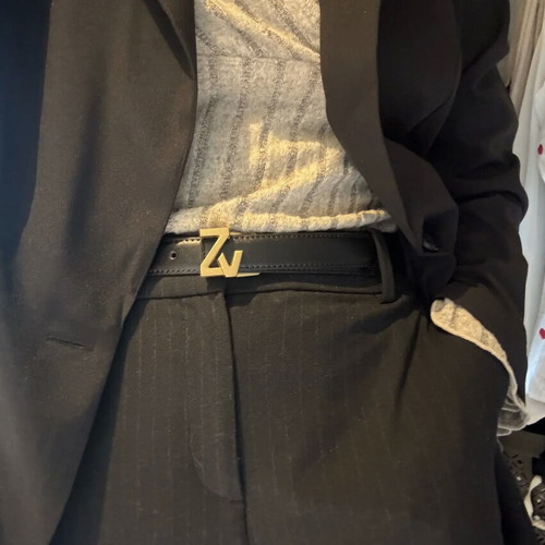 Leather belt black with buckle new 105 cm