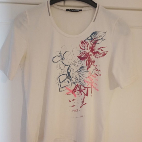 Betty Barclay women's blouse used, white multicolor, size L