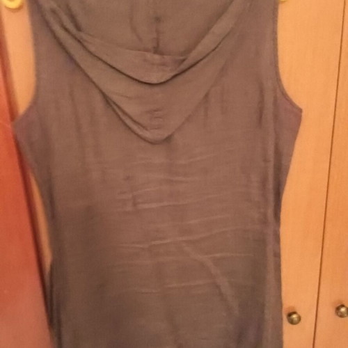 Linen vest hooded in khaki, like new, size M