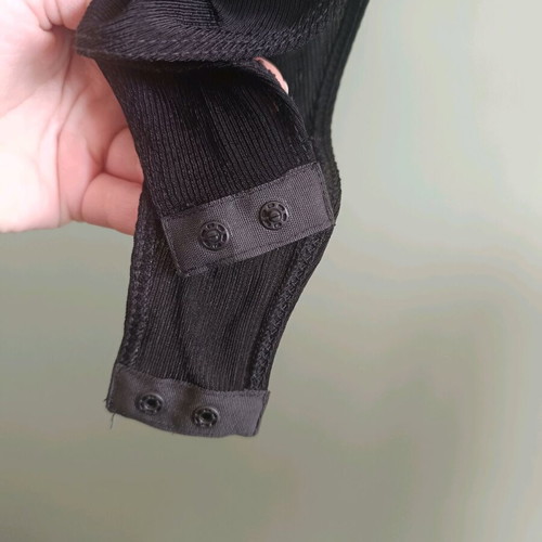 Zara women's bodysuit used, black rib knit, size S/M