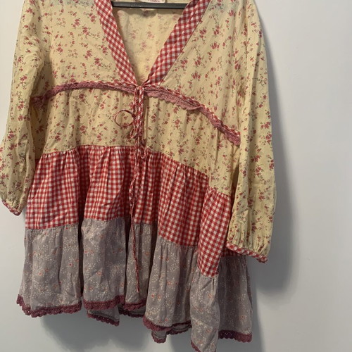 Boho Patchwork Women's Blouse Nad used, multicolor, size S