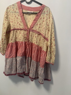 Boho Patchwork Women's Blouse Nad used, multicolor, size S