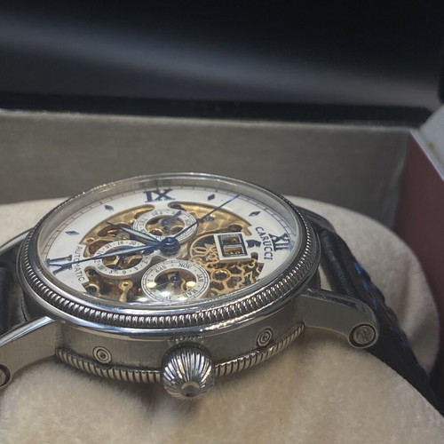 Carucci Skeleton automatic men's wristwatch CA57-1124