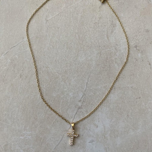 Women's necklace stainless steel new, gold color