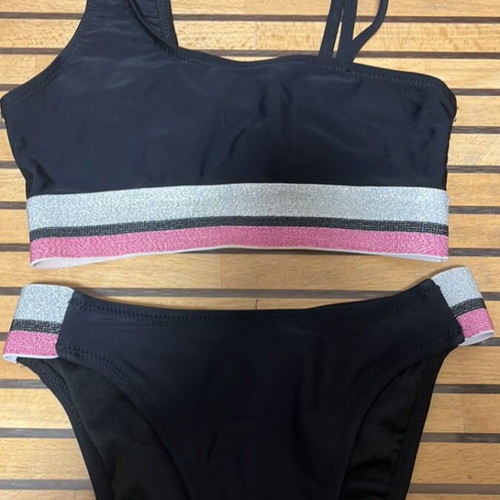Swimsuit for girls 8 years like new, black and pink