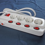 Power strip 4 outlets with switches new