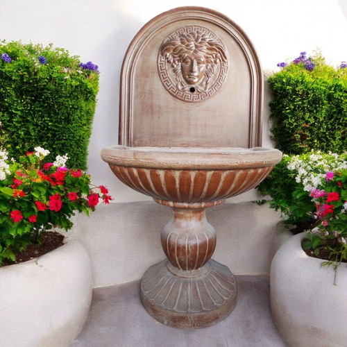 Versace concrete garden fountain beige with brown