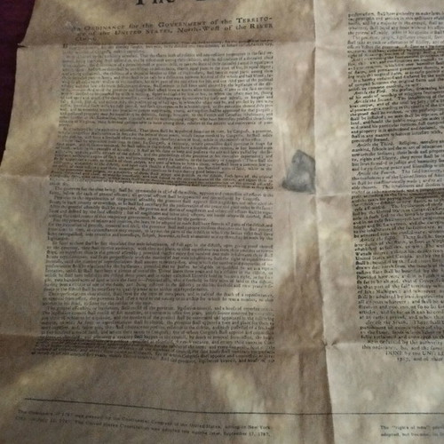 Ordinance of 1787 used, Northwest Territory
