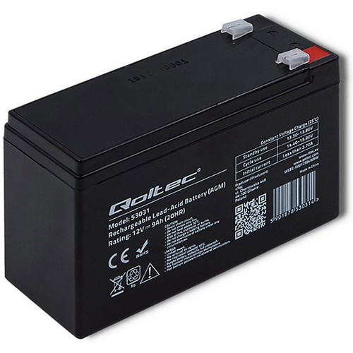Qoltec 53031 AGM Battery 12V 9Ah new