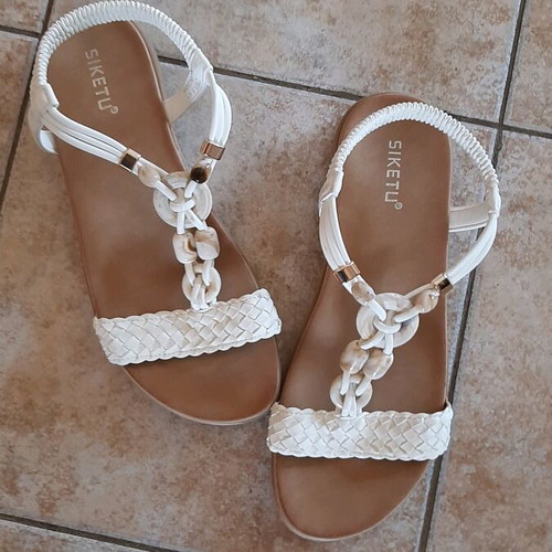 White sandals like new, size 40.5-41, soft flexible sole