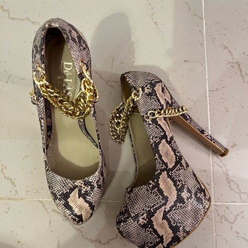 High leopard print pumps new, size 37, 15 cm heel