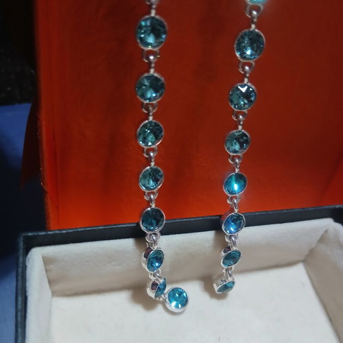 Long earrings with blue Swarovski crystals Jon Richard new