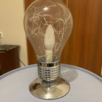 Table lamp used, globe-shaped with touch switch