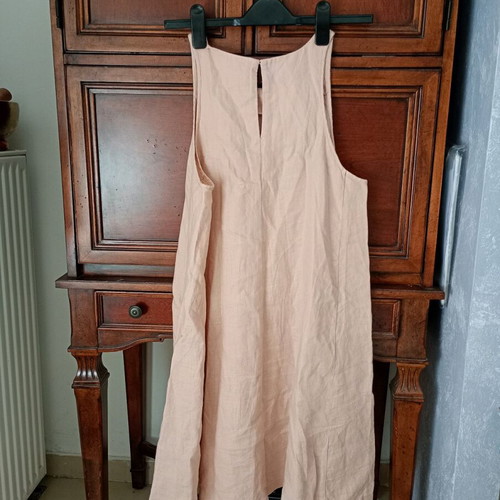 Linen dress Benetton in light pink shade, like new, size S
