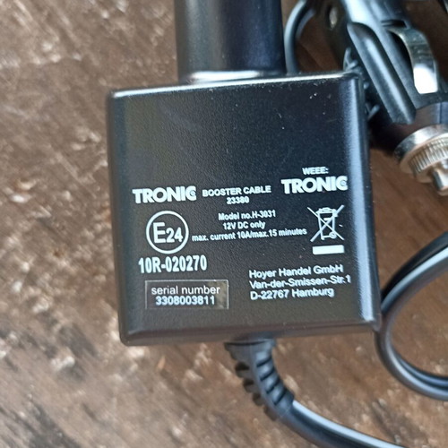 Tronic H-3031 Car Battery Charging Cable like new