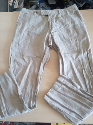 Boss men's linen pants, beige, size L, length 105 cm