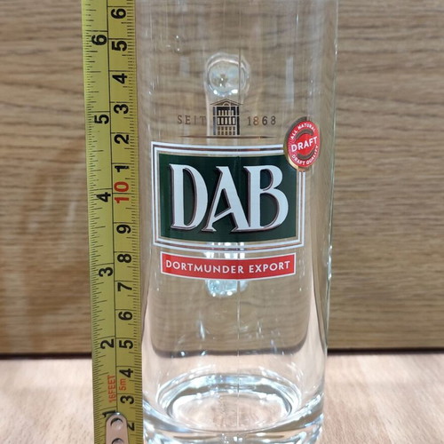 DAB Dortmunder Beer Set of Two Promotional Glass Mugs 0.4l Like New