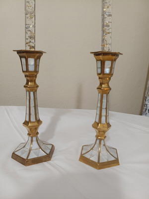 Solid brass candlesticks, height 21cm