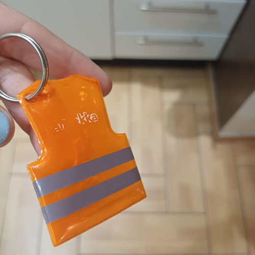 Safety vest keychain orange reflective PVC
