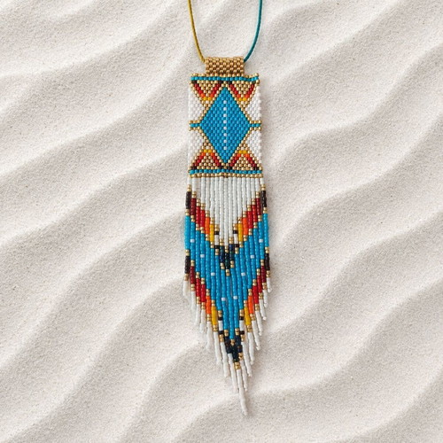 Handmade necklace with Miyuki beads multicolor, length up to 84cm