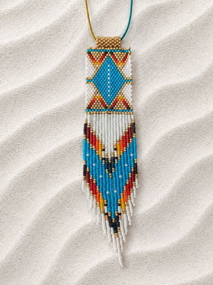 Handmade necklace with Miyuki beads multicolor, length up to 84cm