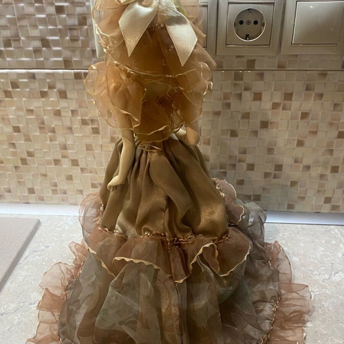 Porcelain doll decorative used with romantic dress 38 cm