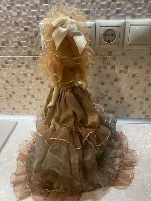 Porcelain doll decorative used with romantic dress 38 cm