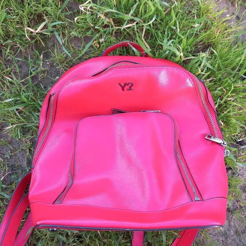 Y Not? backpack used, red