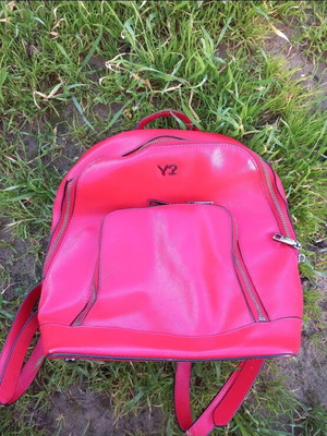 Y Not? backpack used, red