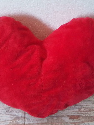 Velvet heart pillow used