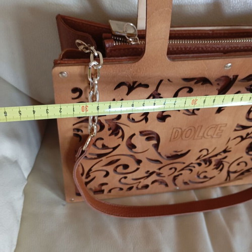 Dolce bag new with wooden front, brown