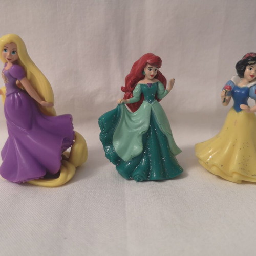 Disney princesses used, pack of 3 Ariel, Snow White, Rapunzel