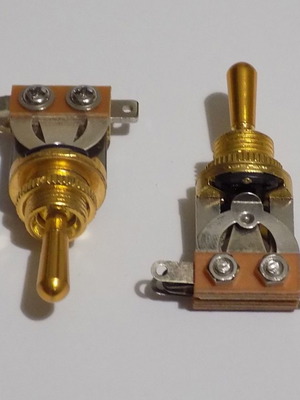 3-way Gold Metric Toggle Switch new, switch for Les Paul type guitars