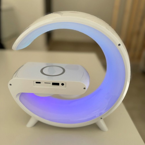 Andowl Bluetooth 4-in-1 Speaker with Wireless Charger, Alarm Clock and Clock like new