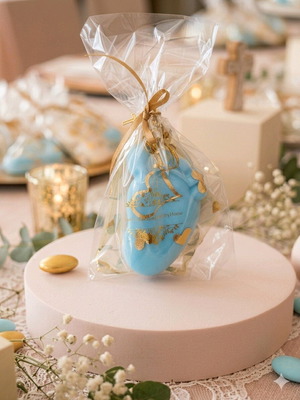 Scented baptism favor foot or stroller soy wax candle custom colors