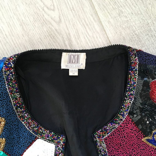 Madeleine colorful sequin jacket like new, size M