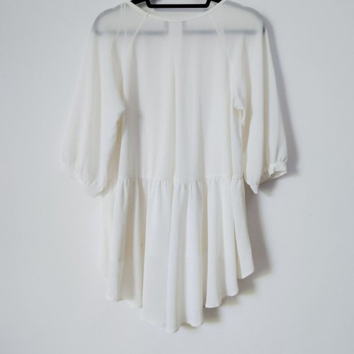 Moutaki white blouse with 3/4 sleeves, size M