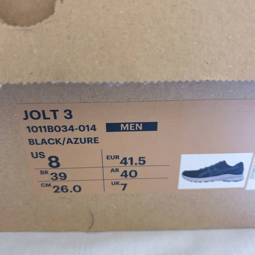 Men's Asics Jolt 3 shoes new, size 41.5, black with blue