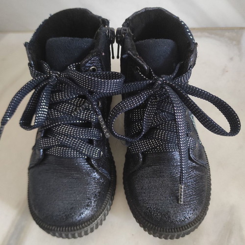 IQ Shoes girls' boots size 27 like new, black and blue, leather insole