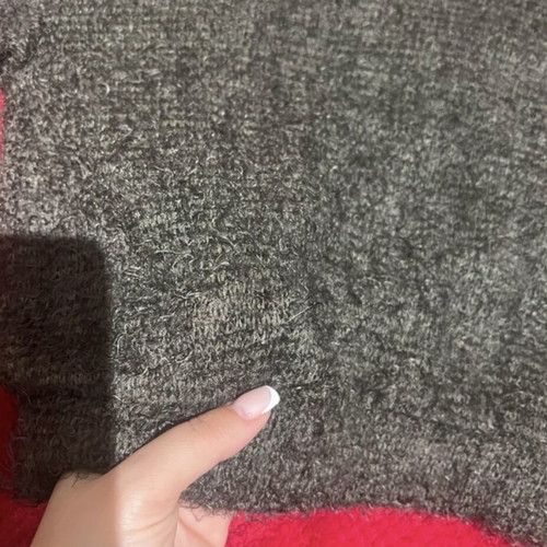 Bershka Fluffy Cropped Knit Sweater Like New, Dark Olive