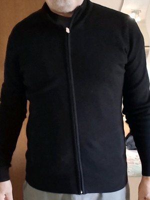 Berto Lucci Milano men's cardigan 2XL black like new