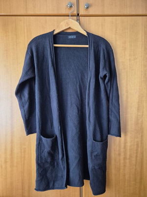 Wool cardigan, black, size S/M, 3/4 sleeves