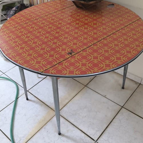 Outdoor furniture used, table and two chairs